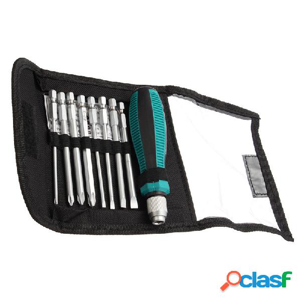9pcs multifuncional bolso precisão chave de fenda set
