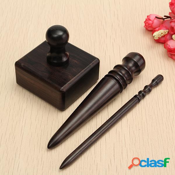 Black Wood Muiti-Size Leather Edge Burnisher Ferramentas de