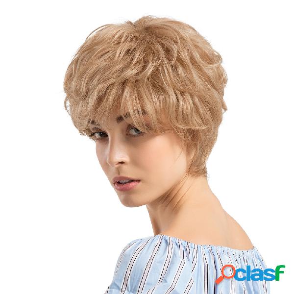 Cabelo Humano Perucas Curtas Moda Ouro Curto Perucas de