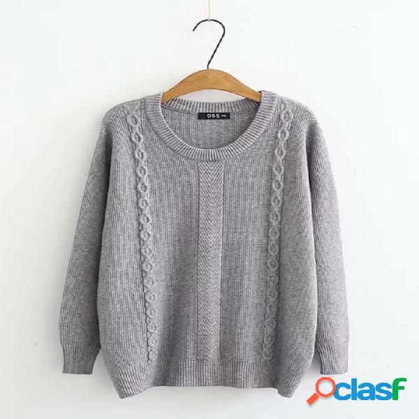 Casual torcida gola camisola para mulheres