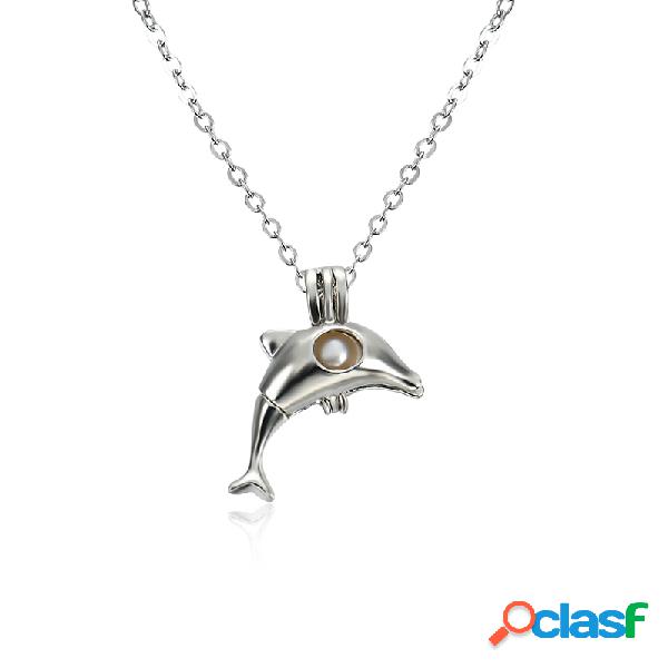 Colar de pérolas retro Colar de borboleta pendente bonito