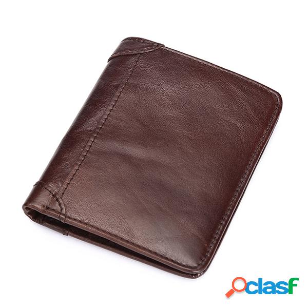Couro Genuíno vintage sólida planície moeda Bolsa para