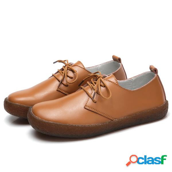 Couro Soft Casual Flat Shoes
