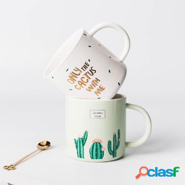 Criativo Cerâmico Caneca de café Copo de água Cactus