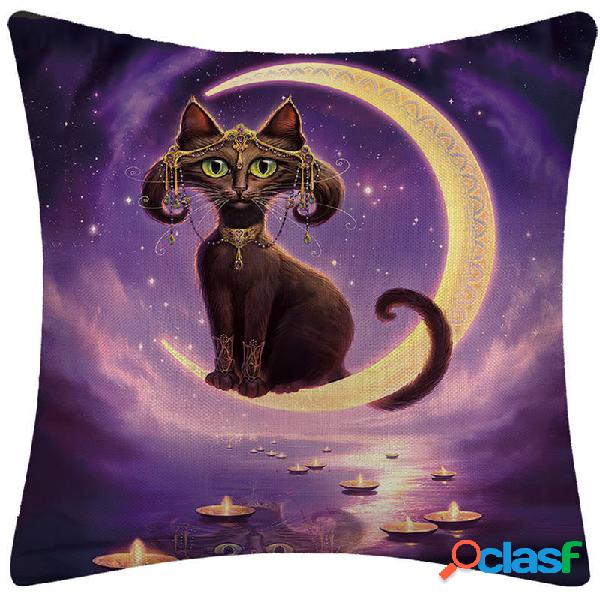 Elf dos desenhos animados Gatos Padrão Capa de Almofada de
