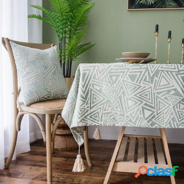 Estilo japão de linho de algodão borla toalha de mesa