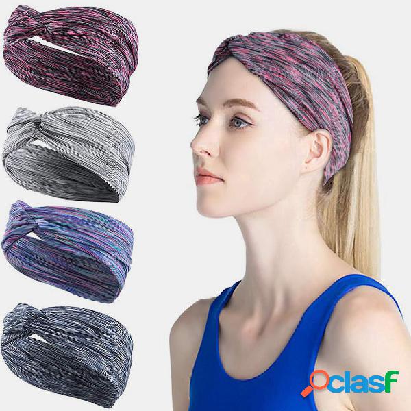 Faixa elástica antiderrapante gradiente Yoga Cabelo Banda