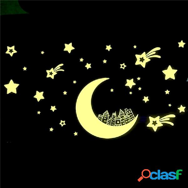 Glow in Dark Moon Star Luminous Stickers Adesivo de parede