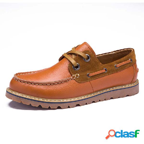 Homens Classic Mocassion Toe Comfy Non Slip Lace Up Sapatos