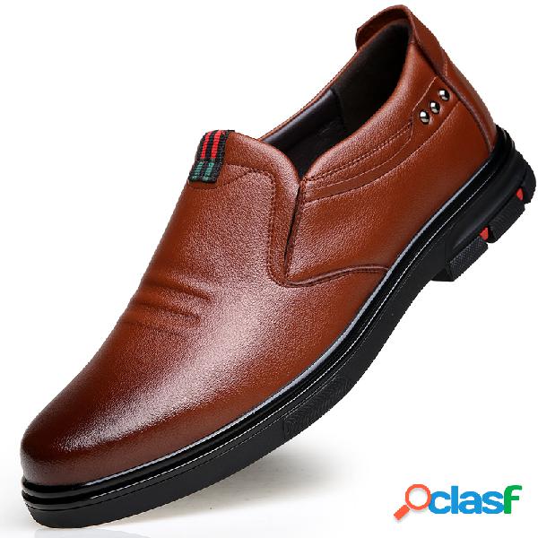 Homens Pure Color Antiderrapante Soft Sola Casual Couro