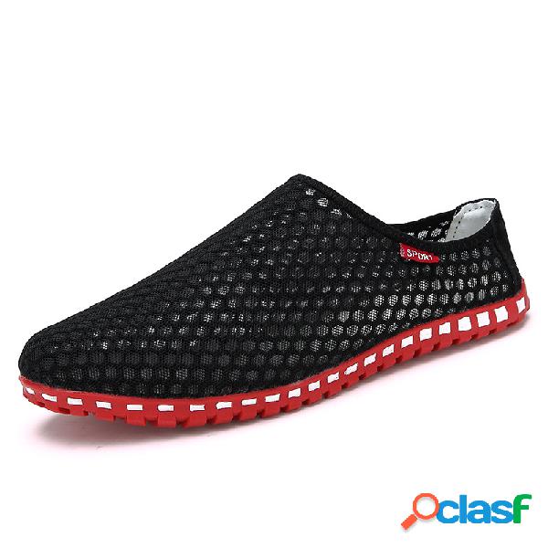 Homens malha respirável secagem rápida slip on casual