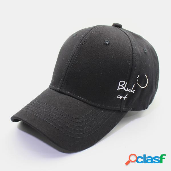 Homens & mulheres bordados preto do alfabeto boné