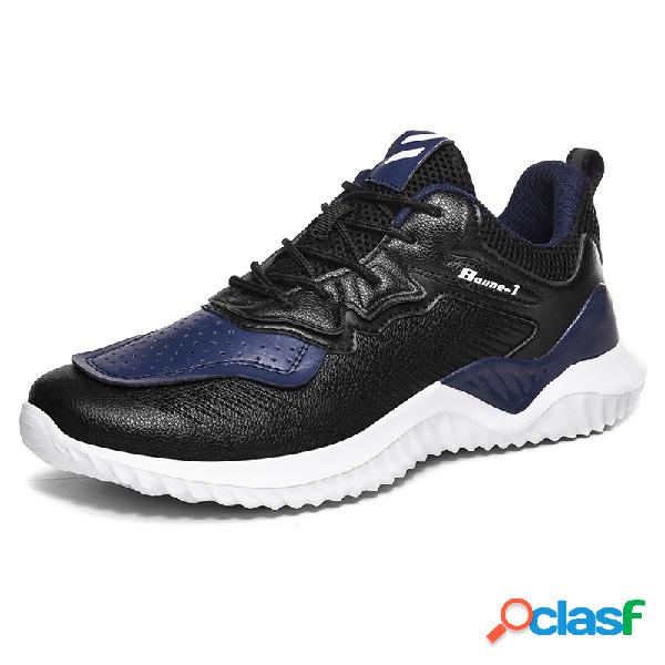 Homens respirável esporte leve executando sapatos
