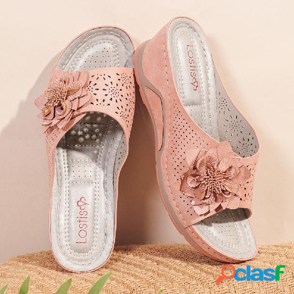 LOSTISY Hollow Flower Adjustable Hook Loop Holiday Wedges