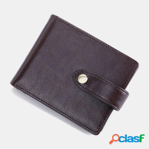 Men Couro Genuíno Purse Casual Carteira Carteira