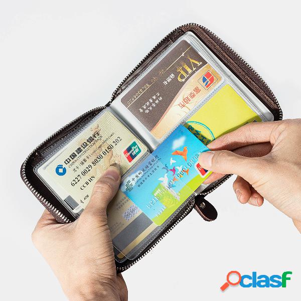 Men Vintage Zipper Wallet Card Holder