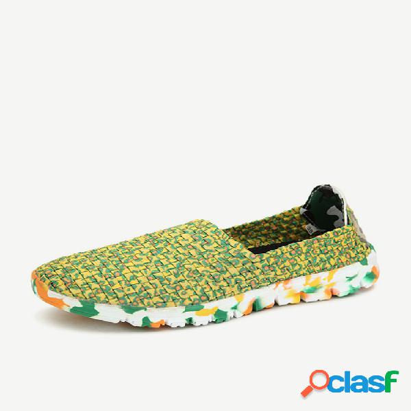 Men Women Lover Colorido Handmade Knitting Slip On Sport