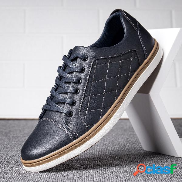 Menico Homens Cap Toe Trainers Lace Up Sport Sapatos casuais