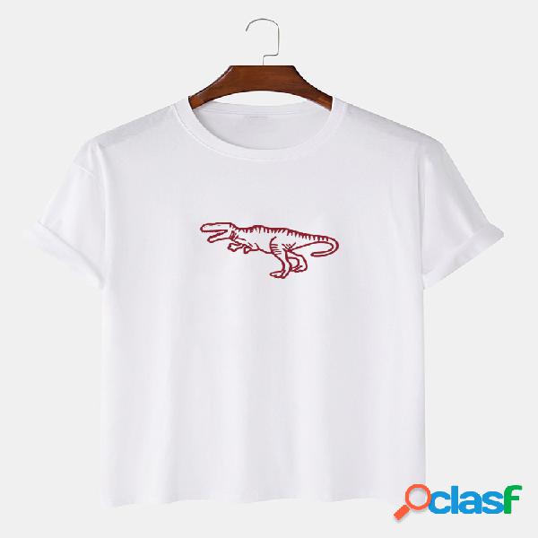 Mens 100% algodão dinossauro dos desenhos animados soltas