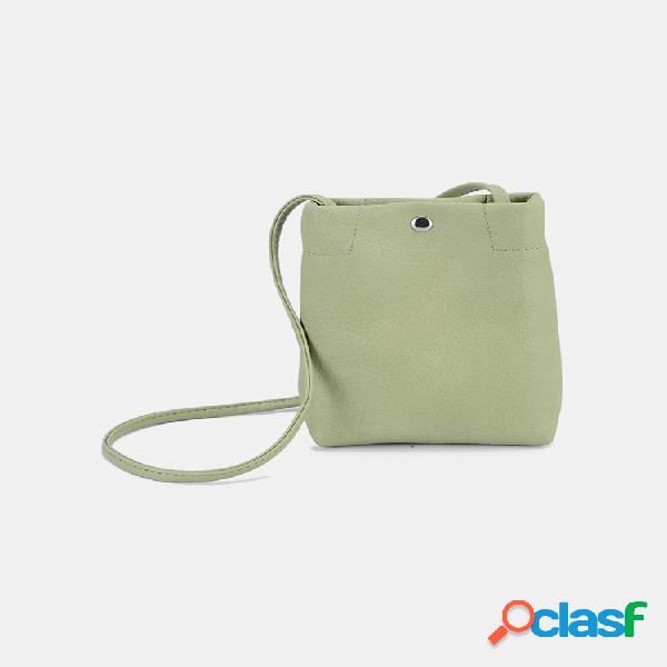 Mini balde de PU para mulher Bolsa Telefone Bolsa Crossbady