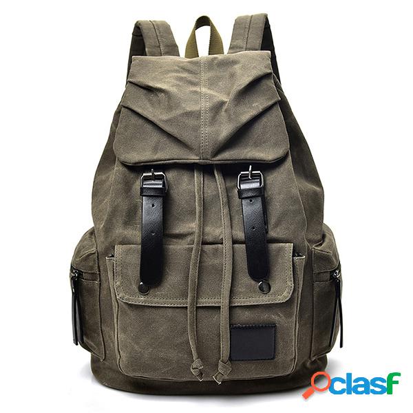 Mochila Vintage Casual Impermeável de Lona Para Viagem
