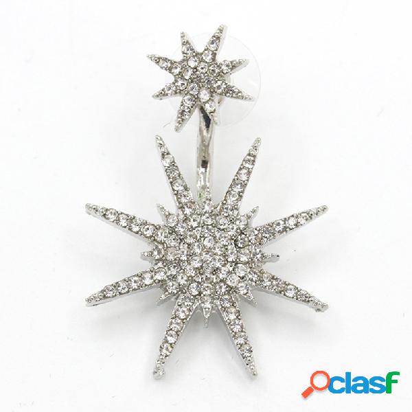 Moda Orelha Gota Brincos 1 PC Strass Floco De Neve Oscila