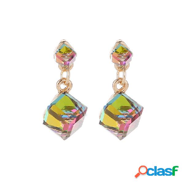 Moda Orelha Gota Orelharing Água Estereoscópica Cube