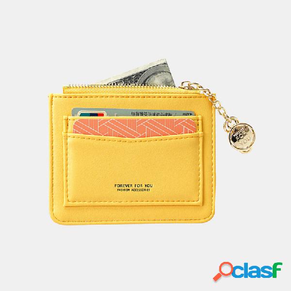 Mulheres 5 Slots de cartão Zipper Coin Purse