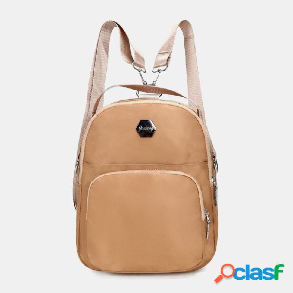 Mulheres Nylon Waterproof grande capacidade Handbag Backpack