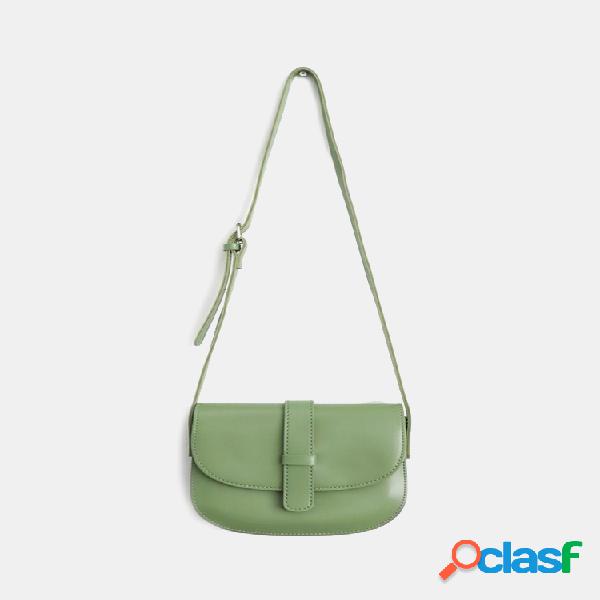 Mulheres PU Sela Sólida Bolsa Ombro Bolsa Crossbody Bolsa