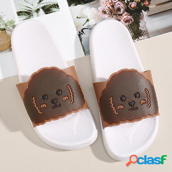 Mulheres filhote de cachorro Padrão Soft chinelos de