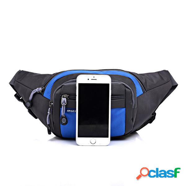 Mulheres homens Nylon cintura casual Bolsa luz crossbody