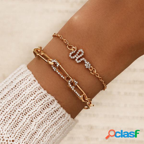 Pulseira de corrente de cobra de temperamento de metal