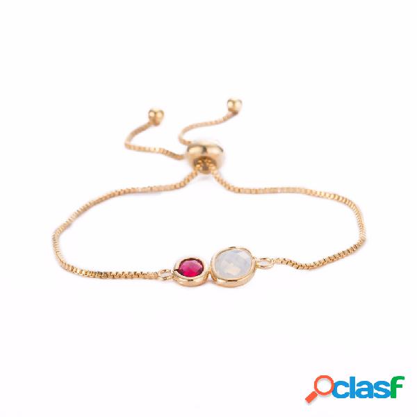 Pulseira de cristal de Bohemia Pulseira de liga de cristal