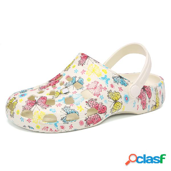 SOCOFY Tamancos Slip-on & Slingback 2 em 1 Mulas Borboleta