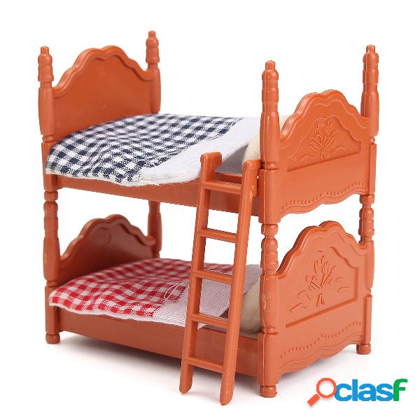 Suportes de madeira da casa de boneca da mobília da cama de