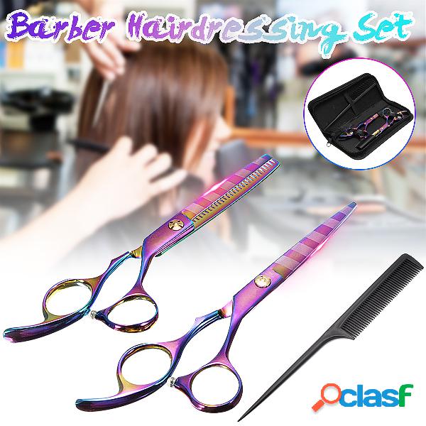 Tesoura profissional Pente Conjunto Barbeiro Cabelo Tesoura