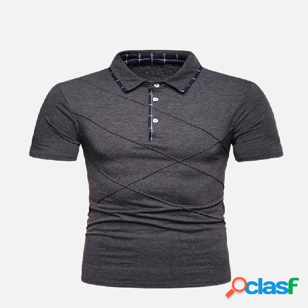 Turn-down Collar Business Men Algodão Camisas Slim Golf
