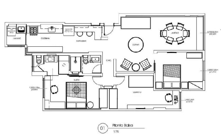 Apartamento para venda possui 120 metros quadrados com 3