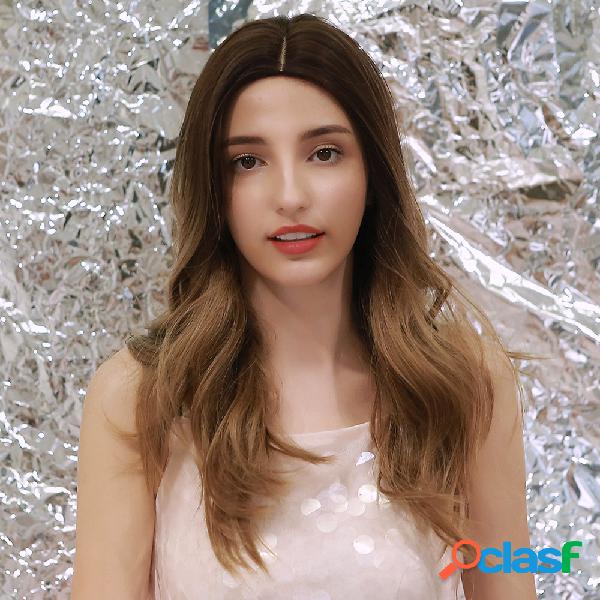 22 polegadas marrom gradiente ouro longo encaracolado Cabelo