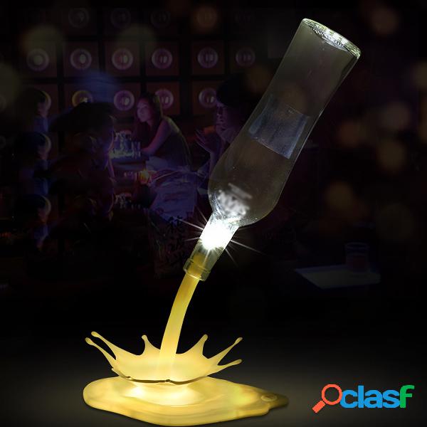 3D usb led lâmpada derramando garrafa lâmpada noite luz