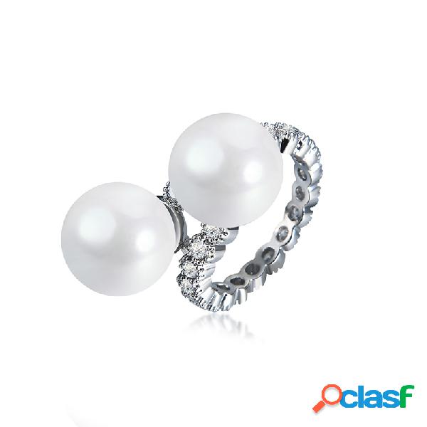 Anel de Zircão Completo de Anel de Anel Elegante de Mulher