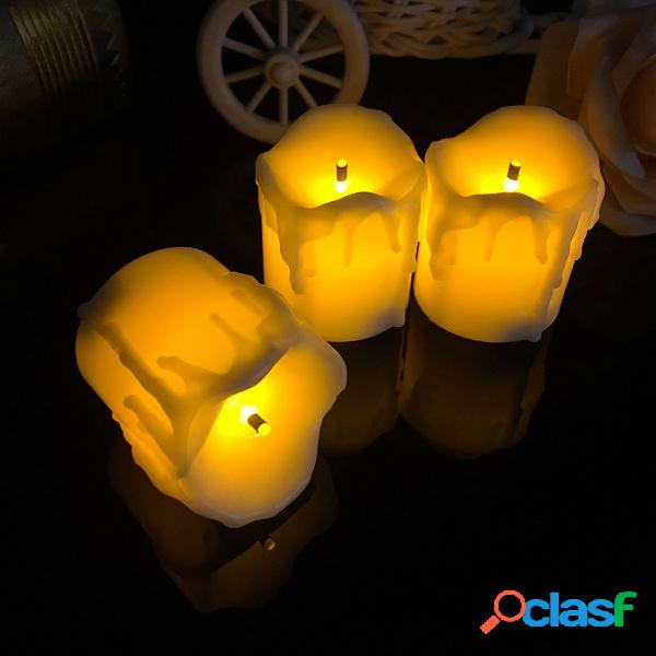 Bateria sem fio LED vela Candle Tea Night Light Halloween