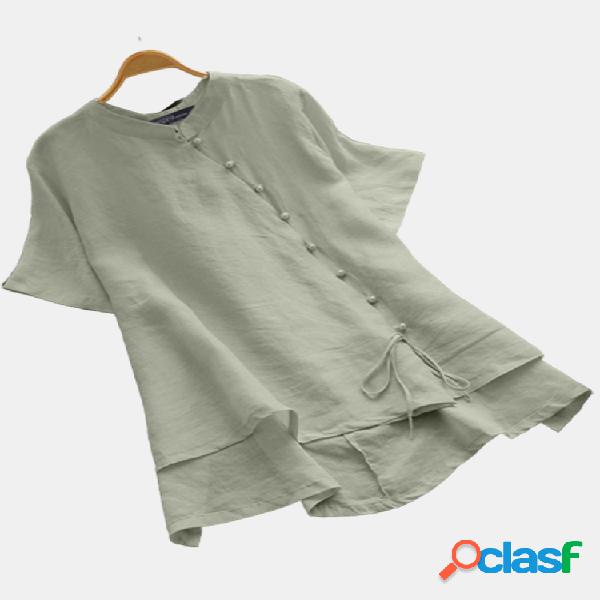Blusa irregular do tamanho do colar Plus do suporte do