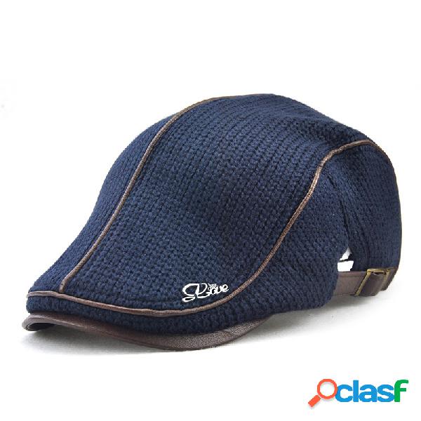 Boné de malha masculino acolchoado boina quente bonés