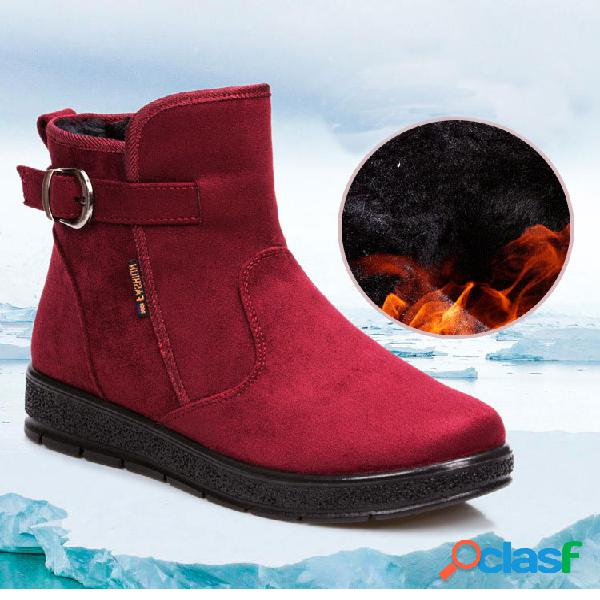Botas de neve de inverno com zíper plano resistente ao