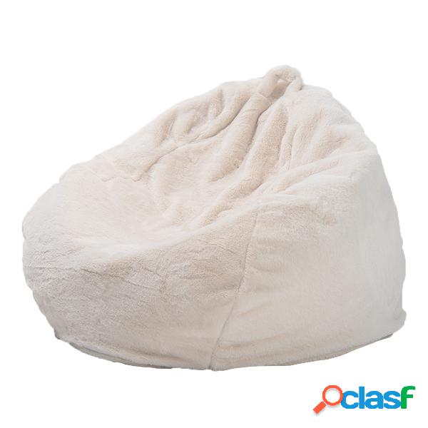 Branco cinza de pelúcia grande feijão Bolsa capas de