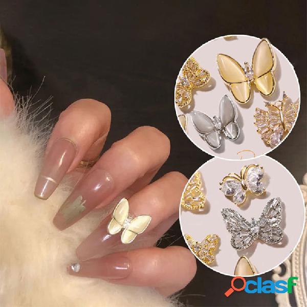 DIY Manicure Borboleta Jóias Tridimensional Super Flash