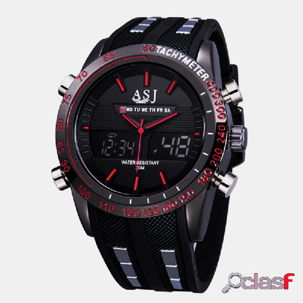 Esportes da moda Homens Assista Couro PU Banda Dial 3D
