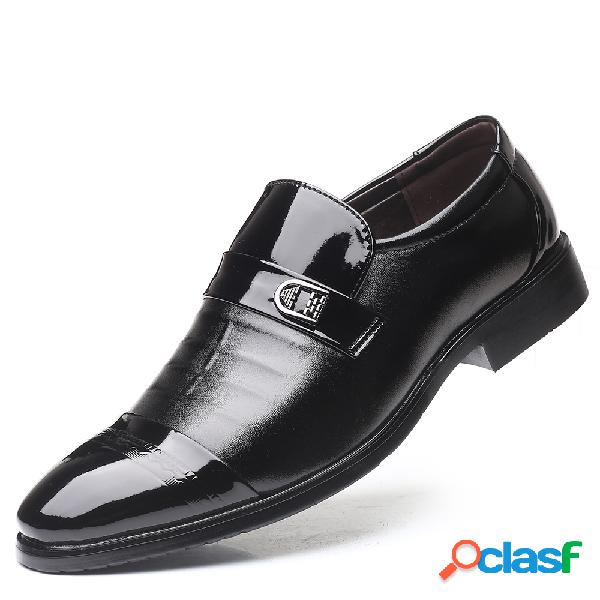 Homens Classic Cap Toe Slip On Business Formal Confortável